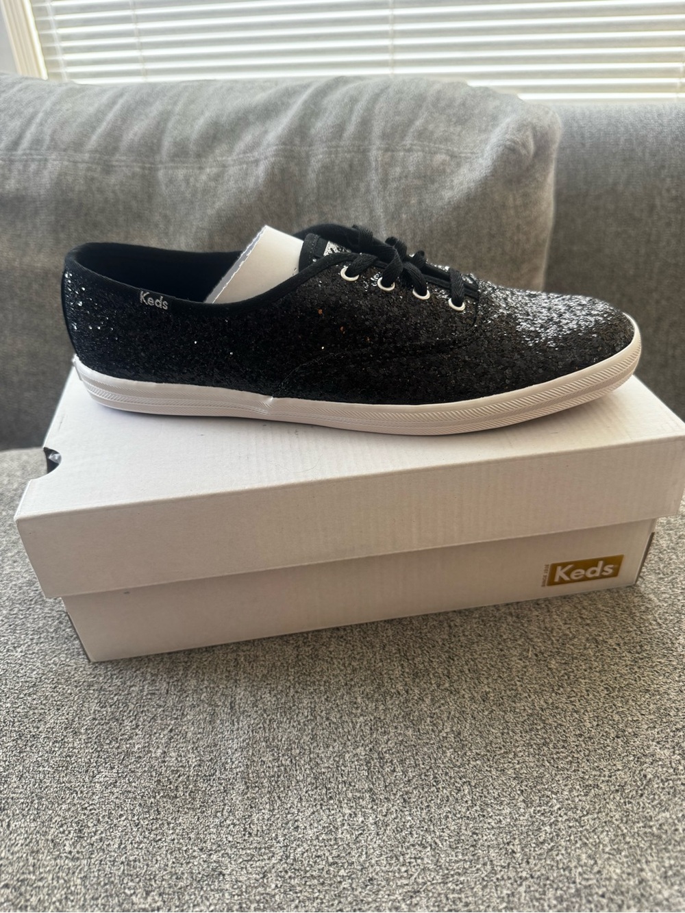 Keds Black Glitter Lace-Up Sneaker